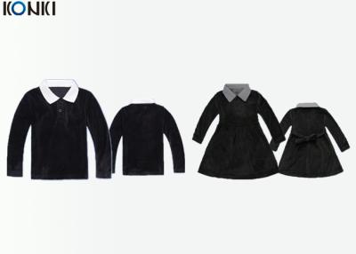 China Langärmlige kundenspezifische Schuluniform für Winter, Mädchen-Kordsamt-Hemd-Kleid zu verkaufen