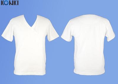 China Katoenen Duidelijke Witte T-shirt V - de Druk van de halst-shirt voor de Mens en Vrouwen Te koop