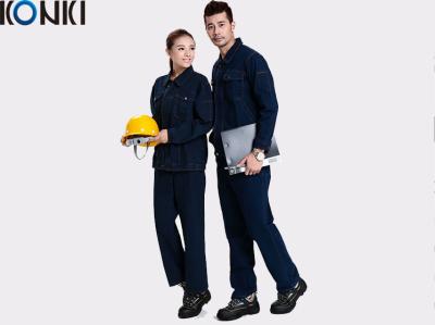 中国 産業労働者の耐久のデニムの生地の仕事のスーツのための冬のworkwearのユニフォーム 販売のため