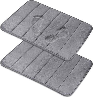 China Sustainable High Quality Embossed Bath Mat For Bathroom Kitchen Bedroom Memory Foam Inside Foam Back for sale