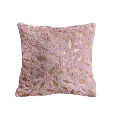 China PORTABLE Christmas hot party pillowcase KE bedroom sale plush gold bronze gold feather short pillowcase for sale