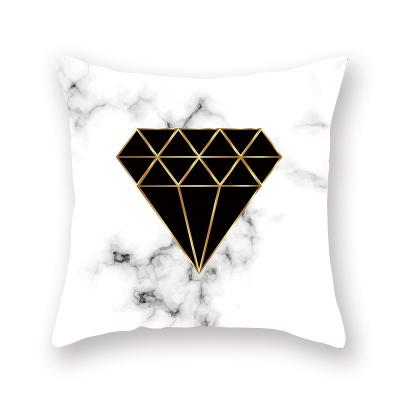 China PORTABLE Factory Customized Rose Gold Geometric Marble Pillowcase Car Office Sofa Bed Cushion Digital Printing Pillow for sale