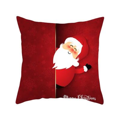 China PORTABLE Customized Print Wholesale Decorative Christmas Style Cushion Cover Case Plain Cotton Linen Throw Pillow Cover for sale