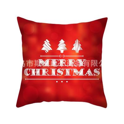 China 2022 Festive Red Christmas PORTABLE Home Furnishings Explosion Sofa Cushion Cushion Custom Christmas Letters Hugging Pillow Case for sale