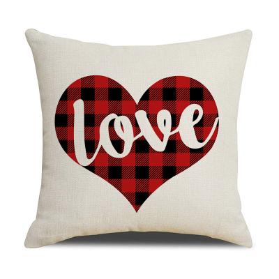 China PORTABLE Red Love Heart Case Pillow Valentines Day Decorative Cushion Cover Couple Home Office Sofa Throw Pillow Decor Cover 45x45cm for sale