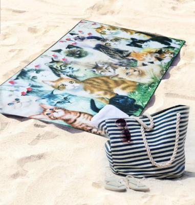 China Free Gift 100%Polyester Microfiber Low Sand Safe Quick Dry Promotional Sport Beach Towel For Kids MOQ With Custom Digital Printing Textile for sale