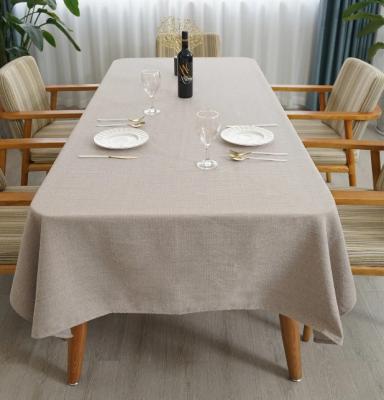 China Polyester Waterproof Rectangle Textured Tablecloth Kitchen Dining Table Cloth for sale