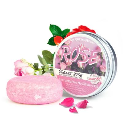 China Custom Made Handmade Organic Natural Rose Solid Hair Soap Shampoo Base Cleansing Bar Private Label for sale