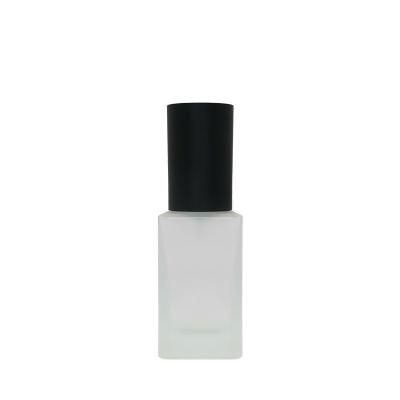 China Wholesale 30ml Cosmetic Cosmetic Frosted Square Base Glass Bottle Lotion Pump Bottles for sale