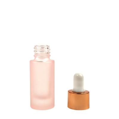 China 10ml cosmetic 15ml 20ml 30ml 50ml 100ml frosting glass dropper bottles cosmetic packaging customized lotion glass bottle for sale