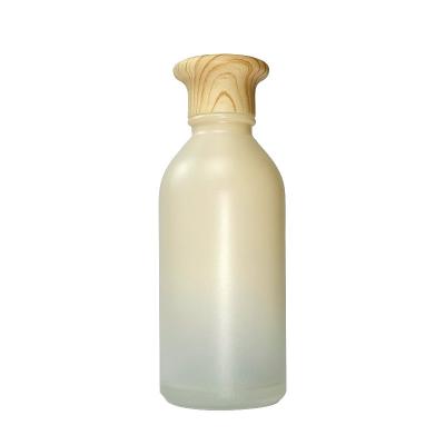 China Factory supply 50g 40ml 100ml 120ml glass bottle cosmetic wholesale bamboo cosmetic lotion pump bottles for sale