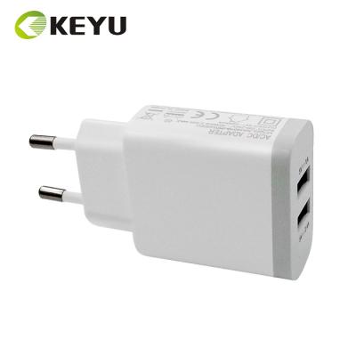 China Wholesale Mobile Cell Phone 2 Ports USB Charger 2.4A USB Wall Charger For All Smart Phone for sale