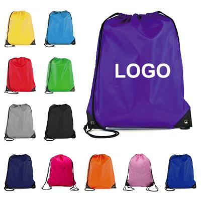 China Wholesale Cheap Price Reclycled Color Printed Logo Custom Polyester Drawstring Shoe Bags Backpack for sale