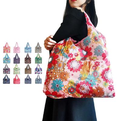 China Eco-friendly Polyester Nylon Collapsible Collapsible Reusable RPET Shopping Bag for sale