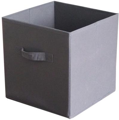 China Cheap Custom Clean Handled Drawer Fabric Shelf Cube Folding Boxes for sale