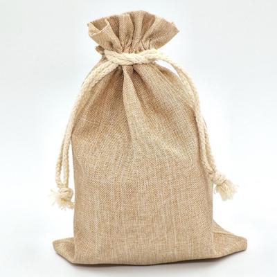 China Durable Custom Drawstring Bottle Jute Bag for sale