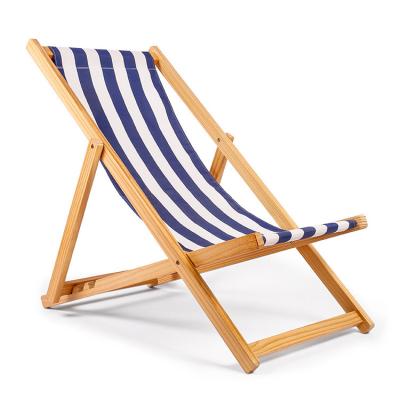 China Modern Manufacturer Adjustable Height Foldable Wooden Beach Chair Custom Outdoor Beach Chair for sale