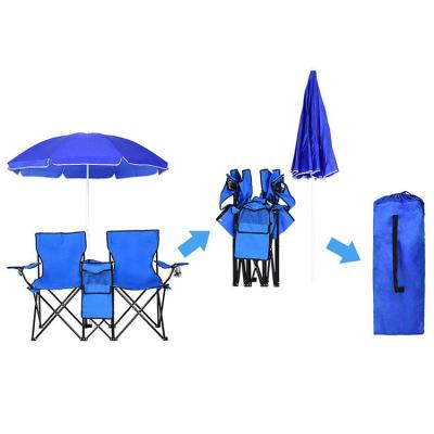 China Traditional Hot Selling Foldable Fishing Beach Chair Double With Umbrella Beach Chairs For Adults Folding Light Weight for sale