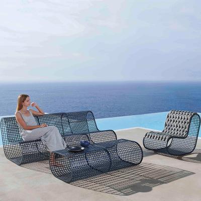 China High Quality Easily Assembled Stackable Aluminum Garden Sofa Set Aluminum Garden Sofa For Outdoor for sale