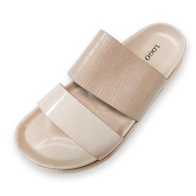 China Fashion Trend 2022 Hot Summer Style Women Fashion Sandals Flat Ladies Slippers New Design PU Flip Flop for sale