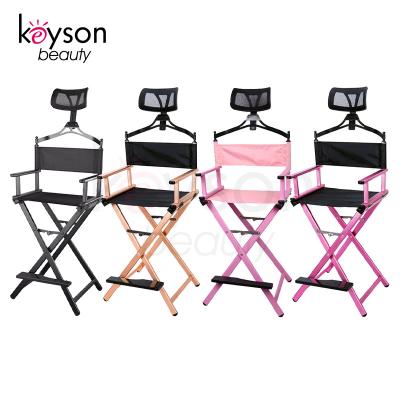 China Lightweight Foldable Keyson Chair Portable Professional Makeup Manager Chair With Headrest For Makeup Artist for sale