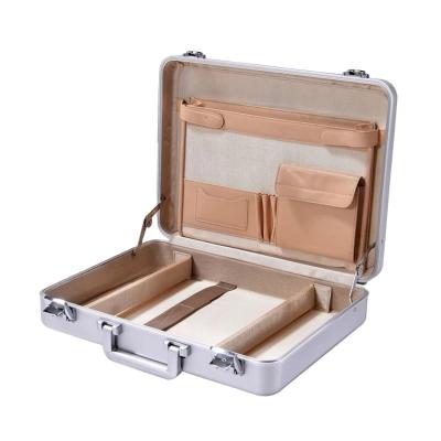 China Keyson Fashionable Sliver Aluminum Laptop Briefcase Tool Suitcase Foe Fireproof Built-in Training Men for sale