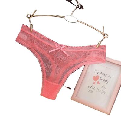 China Customization antibacterial women's embroidery lace short panties nylon panties wholesale female sexy low rise underwear lace up underwear for sale