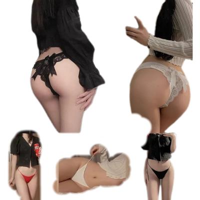 China Antibacterial Hot Selling Sexy Women's Underwear Panties Lace Hollow Out Hip Lift Breathable Ladies Plus Size Panties Thongs Briefs for sale