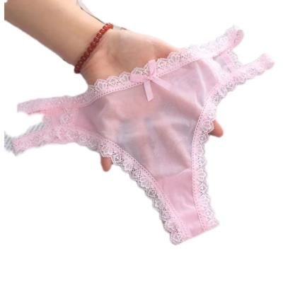 China Panties Antibacterial Ultrathin Seductive Sexy Lace Women Breathable Girl T Pants Large Size Underwear Mesh Gauze Transparent Seamless Thong for sale