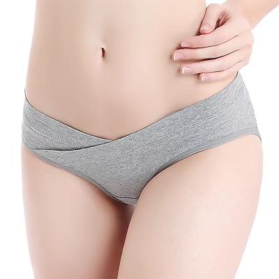 China 2023 Antibacterial New Organic Cotton Fabric Under Bump Women Comfortable Underwear Maternity Pregnant Mom Stretch Seamless Brief Panties for sale