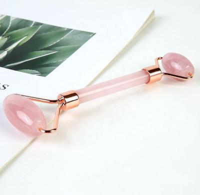 China High Quality Christmas Gift Facial Massage Face Lift Rose Quartz Jade Roller Anti Aging With Double Head for sale