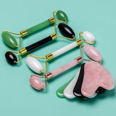 China Factory Supply Face Lift White Rose Quartz Jade Roller Aventurine Jade Roller For Face Massager for sale