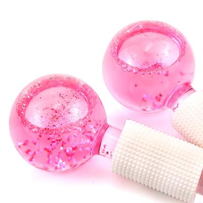 China Hot Selling Face Factory Price Beauty Ball Glitter Cooling Massager Pink Ice Facial Globes For Face for sale