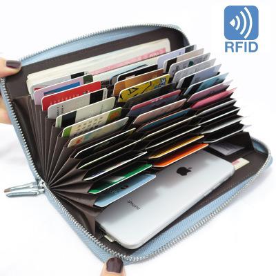 China Functional RFID Credit Card Wallet Leather RFID Wallet For Women Huge Storage Capacity Ladies Wallet for sale