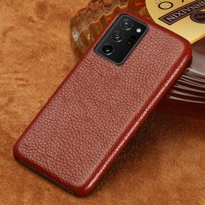 China Genuine Genuine Leather Litchi Grain Leather Phone Case For Samsung Galaxy Note 20 Note Ultra 20 10 9 8 A71 A50 for sale