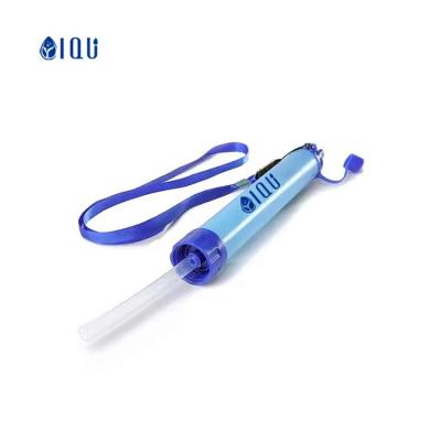 China Hotel Outdoor wilderness camping survival kit portable straight drink water filter straw purifier for sale