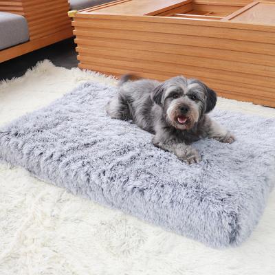 China Wholesale Soft Breathable Plush Pink Soft Luxury Manufacturer Pet Cushion Cat Dog Round Gray White Round Bed for sale