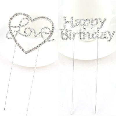 China Birthday Party Decorations Birthday Cake Rhinestones Birthday Party Decorations LOVE Letters Wedding Party Supplies for sale