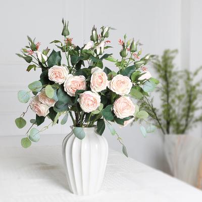 China High Grade Nordic Five Full Moon Rose Studio Wedding Shooting Multi Color Decorative Flowers Qy9875 for sale