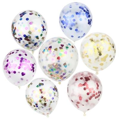 China Christmas popular gift piece transparent luminous balloon 12 inch 2.8 gram round colorful foil sequin balloon party Christmas decorations for sale