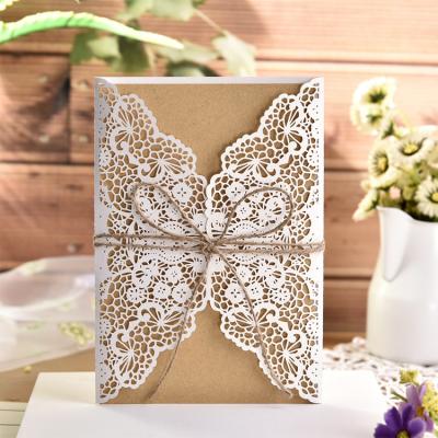 China Europe Wedding Invitation European Laser Hollow Out Greeting Card Wedding Engagement Party Supplies Greeting Card for sale