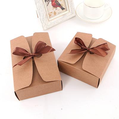 China Custom Recycled Rectangular Materials Kraft Cardboard Gift Box Lace Bow Sock Packaging Business Rectangular Gift Box for sale