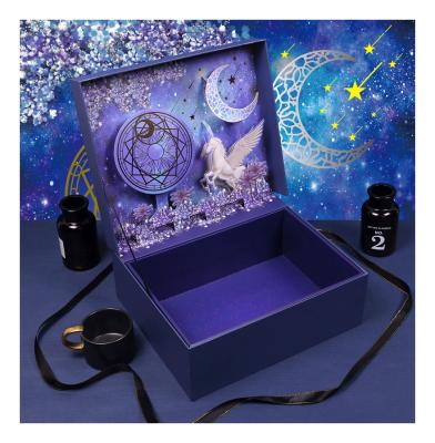 China Luxury Creative Recycled Materials Paprer Bridesmaid Boxes 3D Star Unicorn Design Birthday Gift Box Packaging for sale