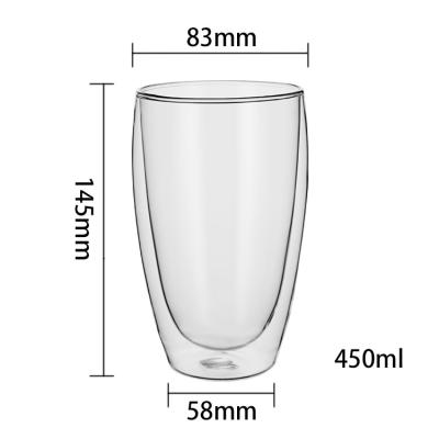 China Double Wall Glass Sustainable Coffee Mugs Perfect For Cappuccino, Latte, Espresso Insulated Clear Tea Cups for sale