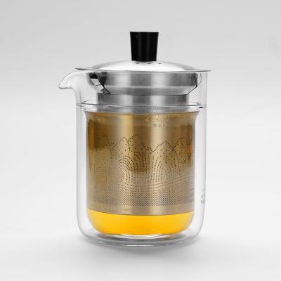 China China Sustainable Wholesale Borosilicate Glass Heat Resistant Teapot Set With Stainless Steel Filter for sale