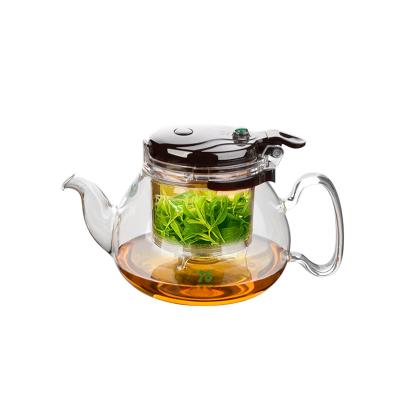 China Viable Glass Teapot with Infuser and Lid, Borosilicate Glass Tea Kettle Blooming and Loose Leaf Tea Maker for sale