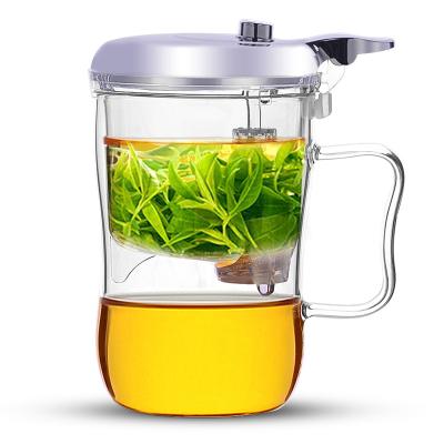 China Sustainable Custom Logo Water Cups Tea Drinking Glasses Mugs High Borosilicate and Heat-insulated Glass Mug for sale