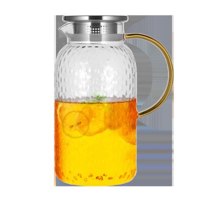 China Large Capacity High Borosilicate Glass Water Pitcher, Juice and Tea Set Heat Resistant Stored Pots and Kettles for sale