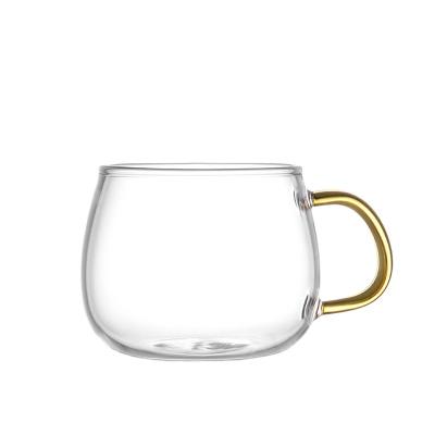 China Viable Large Clear Glass Mugs Clear Glass Beverage Mugs Coffee Mugs Drinking Glass Mugs With Handle for sale