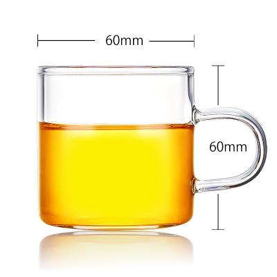 China Hotel Restaurant Sustainable Home Tea Mug With Handle High Borosilicate Glass Wholesale Clear Cups for sale